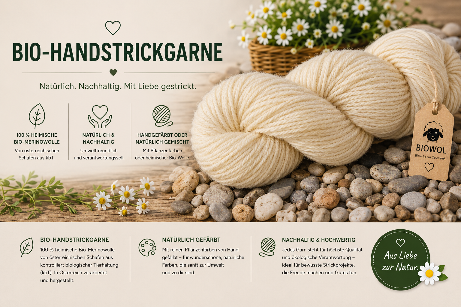 Bio-Handstrickgarne