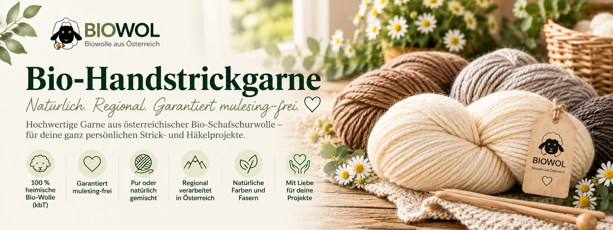 Bio-Handstrickgarne