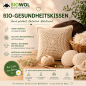 Preview: Bio-Gesundheitskissen, rund, handgefertigt aus Bio-Baumwolle, gefüllt mit Bio-Heilwolle