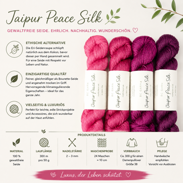 Jaipur Peace Silk, 100 % gewaltfreie Seide