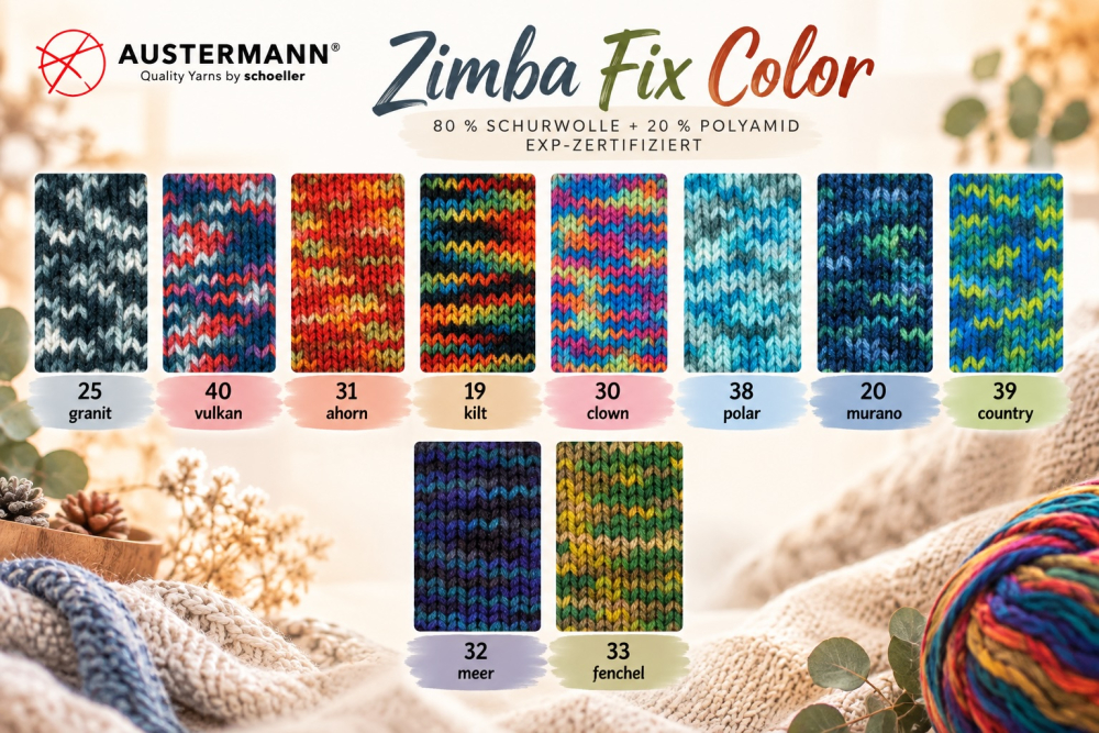 Zimba Fix Color, mit 80 % Schurwolle, EXP-zertifiziert