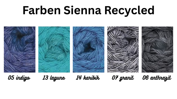 Sienna recycled, ökologisches Garn aus 52 % recycelter Baumwolle mit 48 % recyceltem Polyester