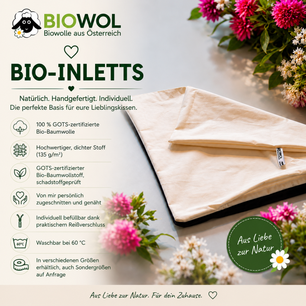 Preview: Bio-Kissen-Inlett (ohne Füllung)