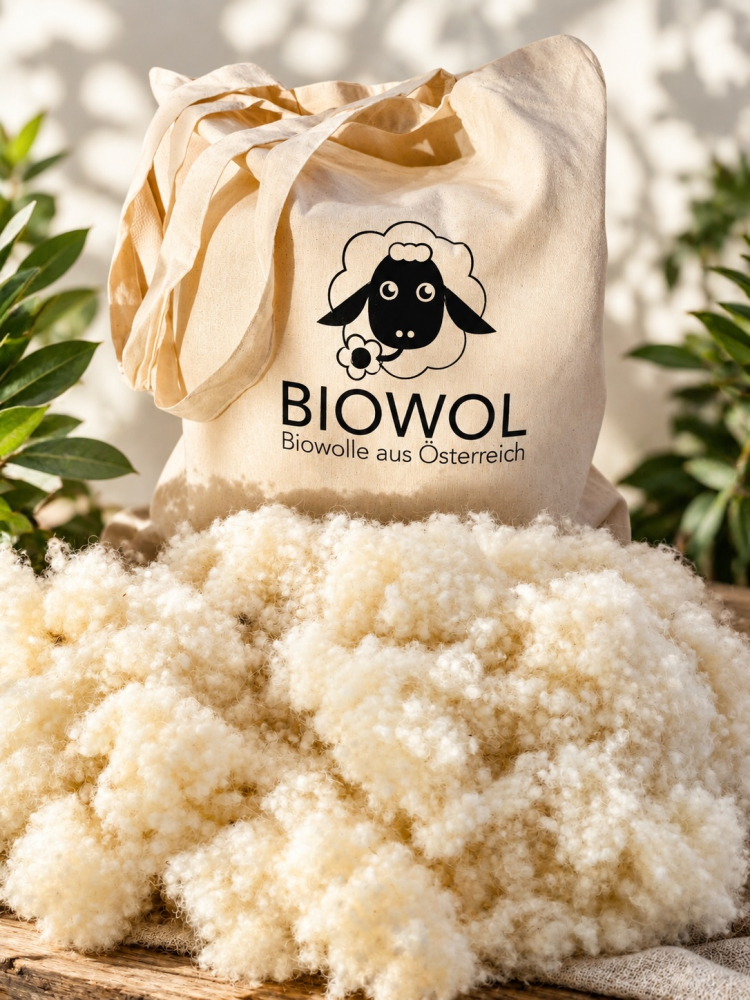 Bio-Wollkügelchen als Füllmaterial, kbT (300 g in Baumwolltasche)