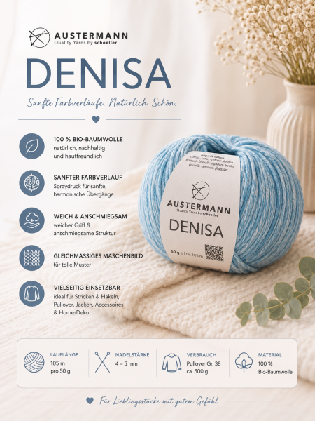 Preview: Denisa - 100 % Bio-Baumwolle mit wunderschönem Spraydruck-Farbverlauf