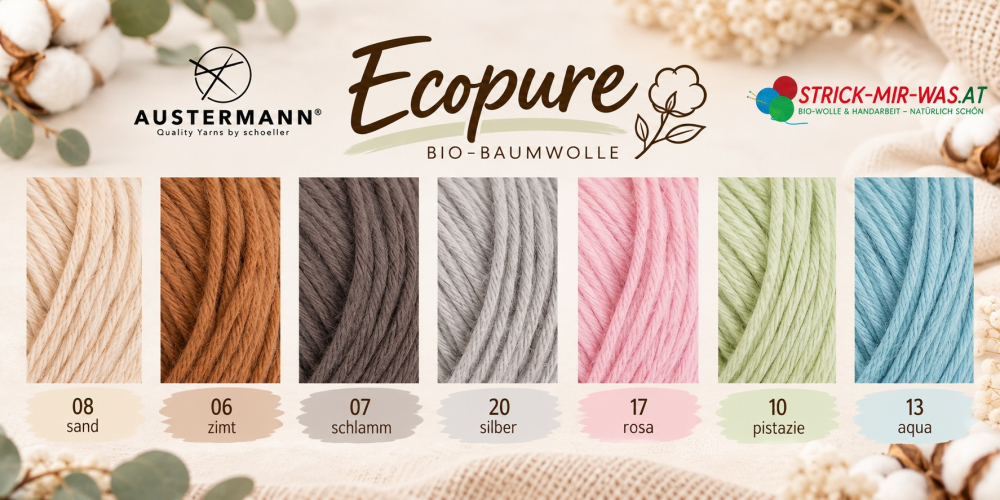 Preview: Ecopure Bio-Baumwolle – GOTS-zertifiziertes Baumwollgarn mit besonderem Griff