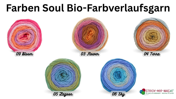 Preview: Soul Bio Baumwolle Farbverlaufsgarn – GOTS-zertifiziert, weich & harmonische Farbverläufe