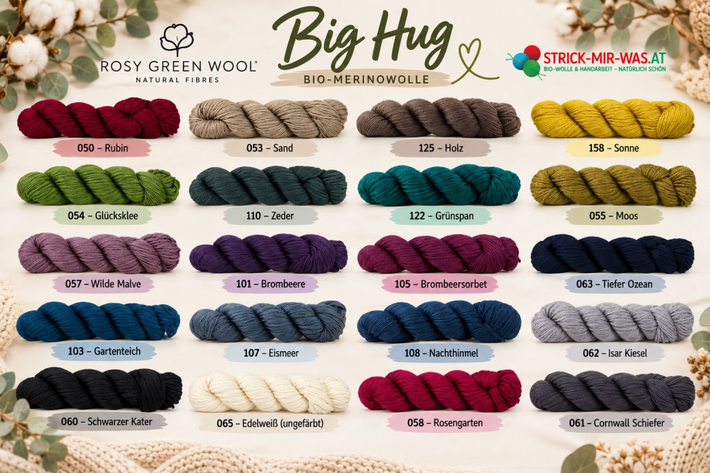 Preview: Bio-Merinowolle Big Hug von Rosy Green Wool, GOTS-zertifiziert