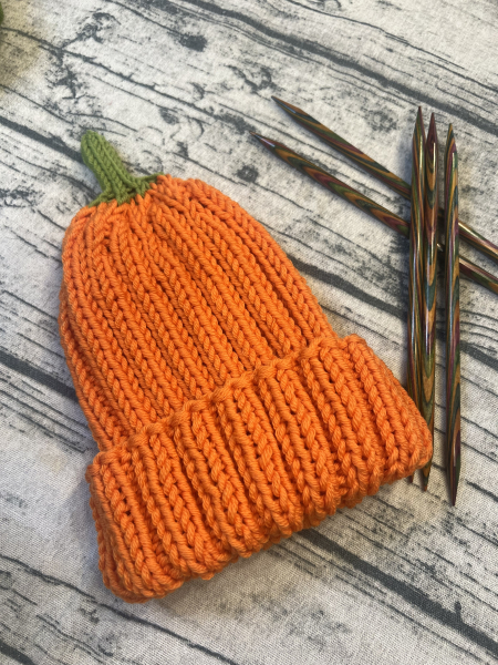 Preview: Kürbismütze aus 100 % ökologisch hergestellter Merinowolle, mulesing-frei, EXP-zertifiziert