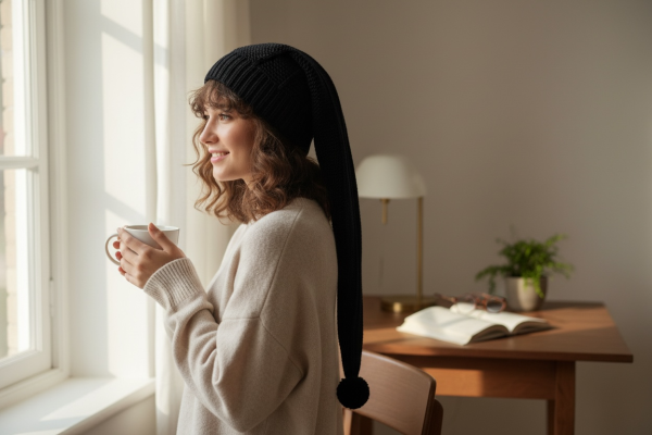 Preview: Zipfelmütze aus weicher Merinowolle, EXP-zertifiziert, mulesing-frei