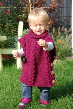 Kinderponcho aus Öko-Merinowolle, EXP-zertifiziert, mulesing-frei