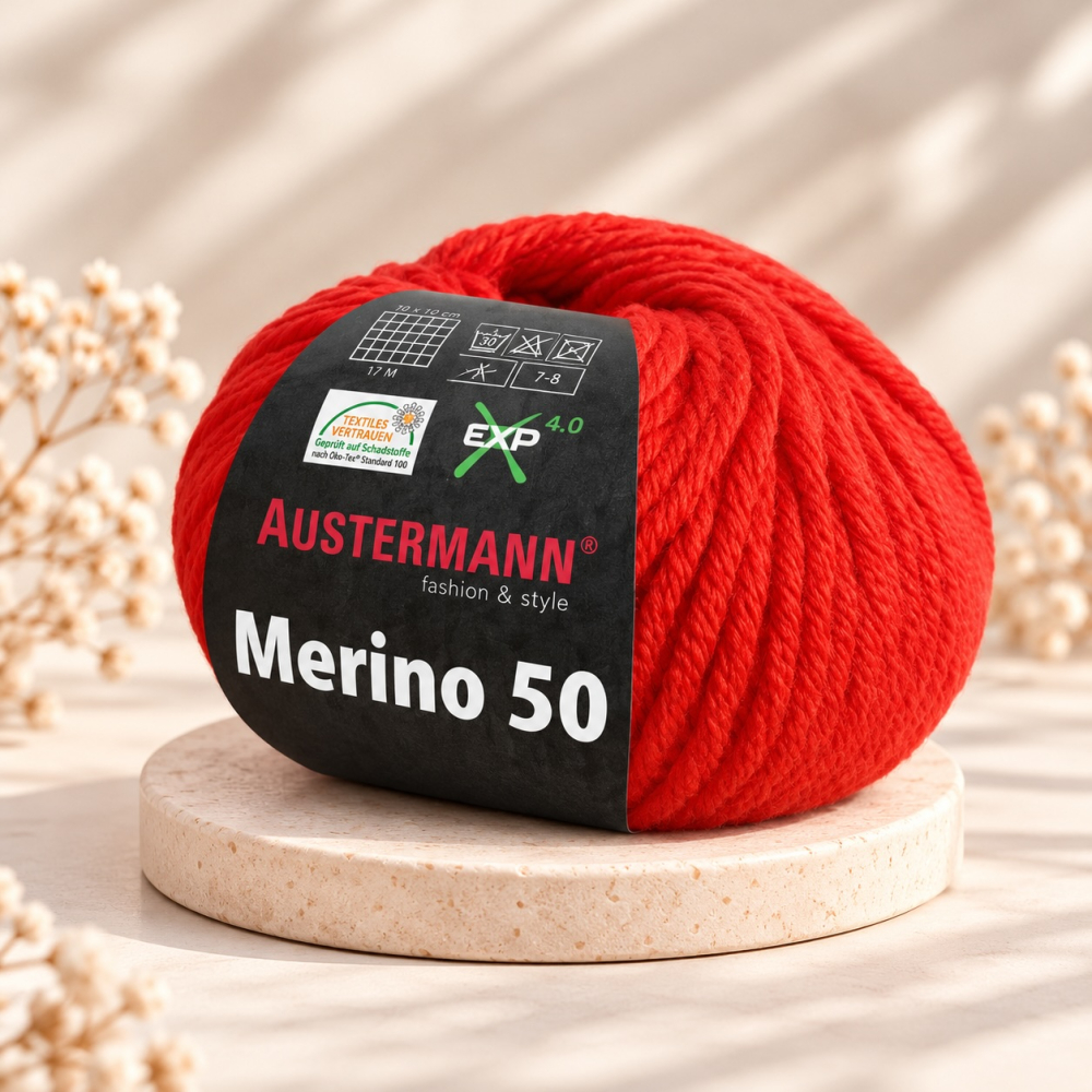 Merino 50, 100 % Merinowolle, EXP-zertifiziert, mulesing-frei