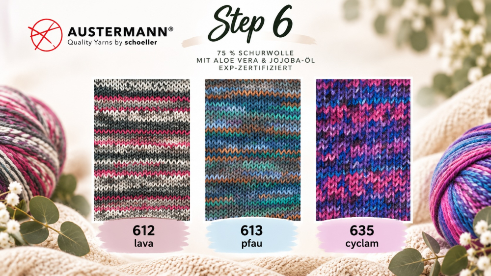 Preview: Step 6, mit 75 % Schurwolle, Aloe Vera & Jojoba Öl, EXP-zertifiziert