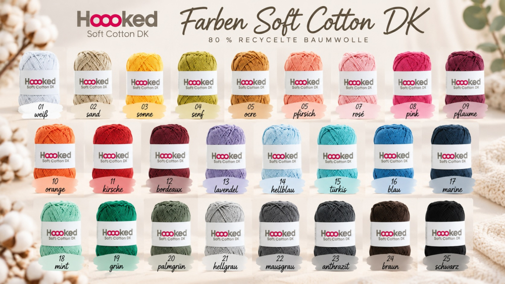 Hoooked Soft Cotton DK, recycelte Baumwolle – nachhaltig, weich und vielseitig