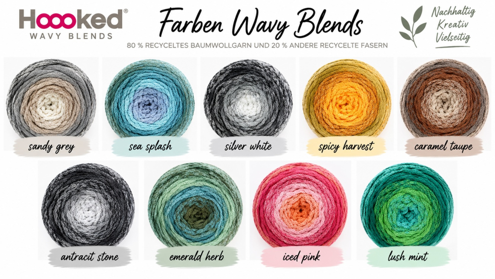 Preview: Wavy Blends, 100 % recyceltes Farbverlaufsgarn, vegan