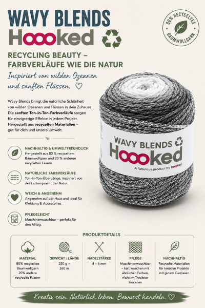 Preview: Wavy Blends, 100 % recyceltes Farbverlaufsgarn, vegan