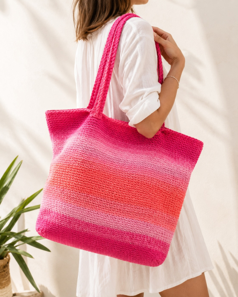 Preview: XL Tasche aus recycelter Baumwolle – dein farbenfroher Begleiter für Sommer & Alltag