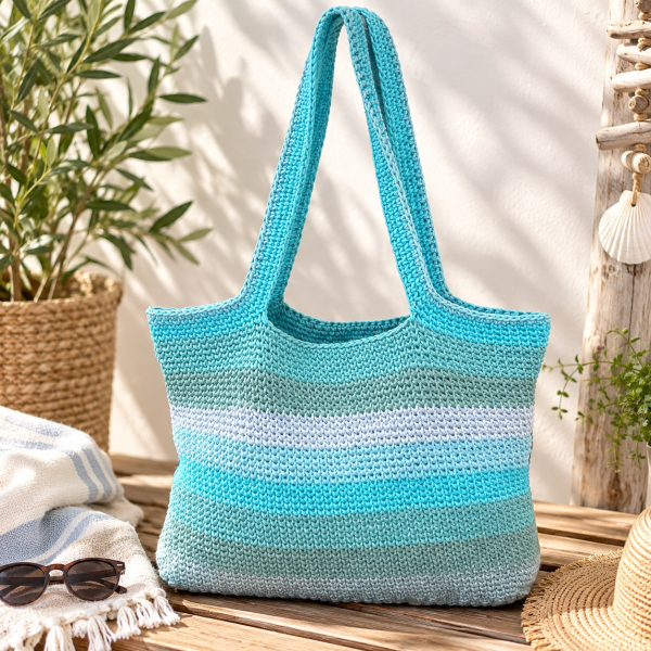 Preview: XL Tasche aus recycelter Baumwolle – dein farbenfroher Begleiter für Sommer & Alltag