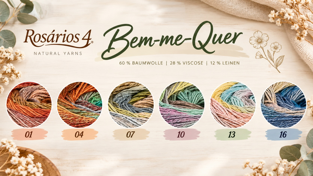 Preview: Bem-me-Quer – veganes Farbverlaufsgarn mit Baumwolle, Viskose & Leinen