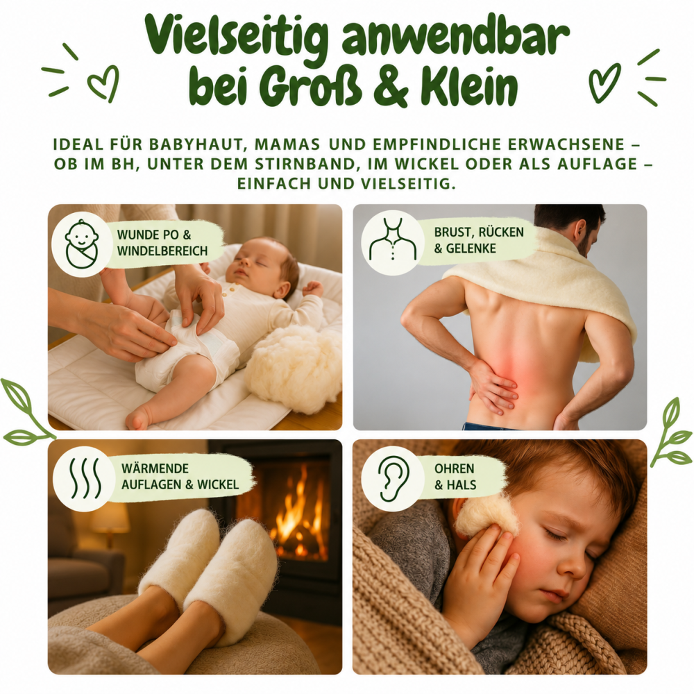 Bio-Heilwolle, kbT (300 g im Baumwoll-Beutel, fair hergestellt)