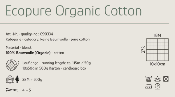 Ecopure Bio-Baumwolle – GOTS-zertifiziertes Baumwollgarn mit besonderem Griff