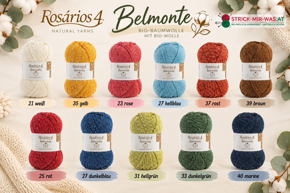 Bio-Pullover Belmonte aus 50 % Bio-Baumwolle und 50 % Bio-Wolle, GOTS-zertifiziert