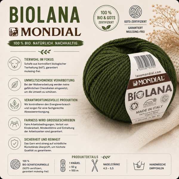 Biolana von Mondial, GOTS-zertifiziert