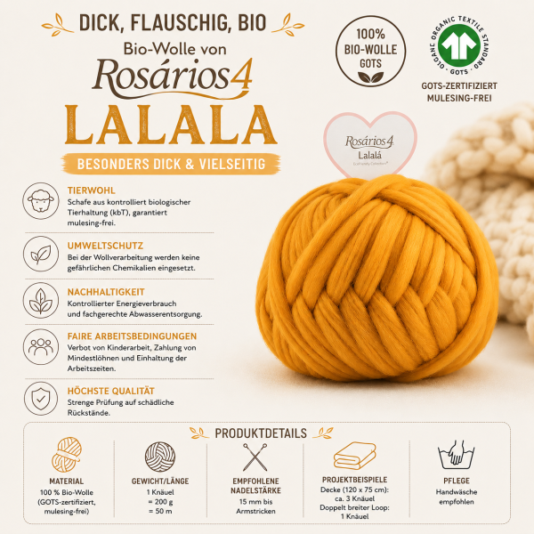 Lalala Bio-Wolle, GOTS-zertifiziert