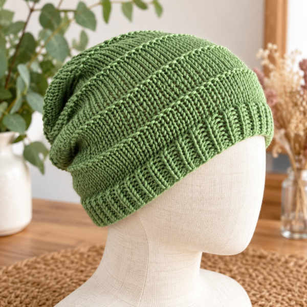 Bambusbeanie, handgestrickt aus 100 % Bambuswolle, hautfreundlich, weich, vegan