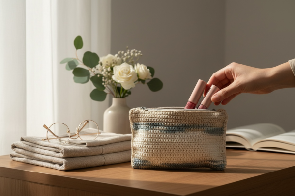 Bio-Zipptäschchen aus Bio-Baumwolle, GOTS-zertifiziert