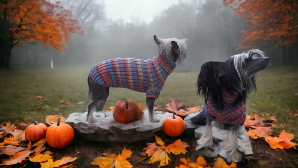 Hunde-Pullover Rainbow, handgestrickt aus Öko-Wolle, EXP-zertifiziert