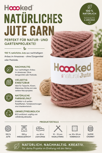 Natural Jute, Fair Trade Pflanzenfasern aus 100 % natürlicher Jute