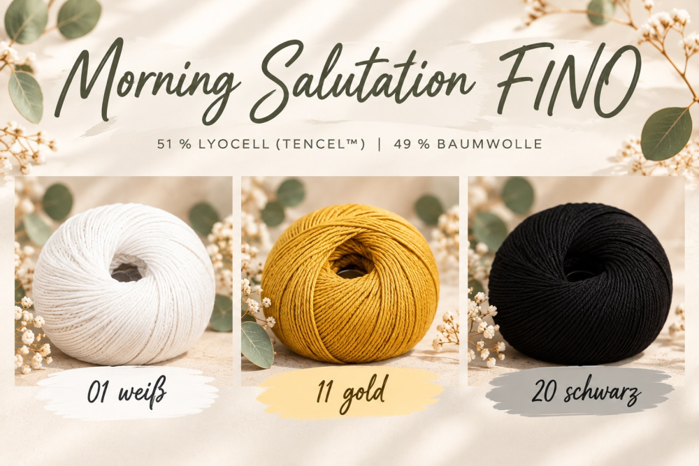 Morning Salutation FINO, Mischgarn aus 51 % Lyocell/Tencel mit 49 % Baumwolle, vegan